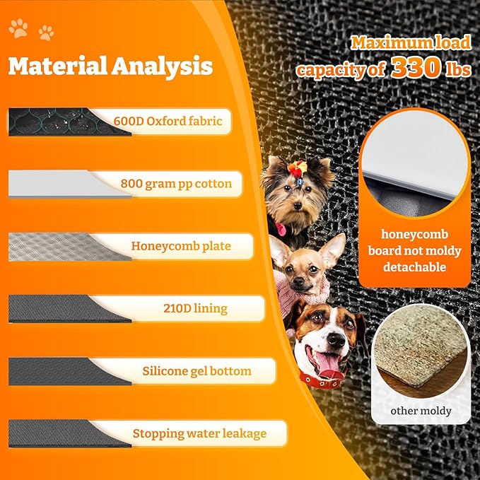 ORNING Heavy Duty Hard Bottom Dog Car Seat