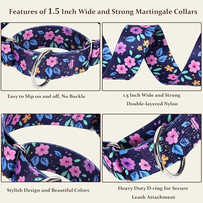 Martingale Dog Collars for Large Dogs 1.5 Inches