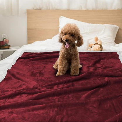 PetAmi Dog Blanket for Small Medium Dogs 29x40 Maroon