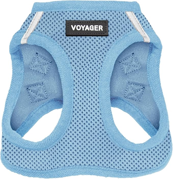 Voyager Step-in Air Dog Harness - All Weather Mesh Step in Vest Harness for Small and Medium Dogs by Best Pet Supplies - Harness (Baby Blue), XX-Small, 207-BBW-XXS