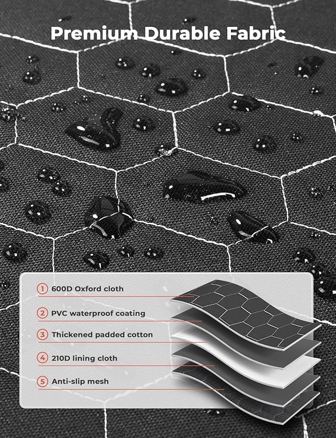 Oasser SUV Cargo Liner for Dogs Large Cargo Liner for SUV Waterproof Trunk Cover for Dogs with Detachable Pocket (Black (55 x 91inch)