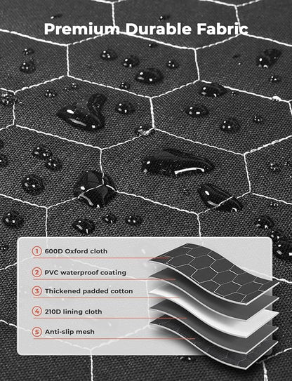 Oasser SUV Cargo Liner for Dogs Large Cargo Liner for SUV Waterproof Trunk Cover for Dogs with Detachable Pocket (Black (55 x 91inch)