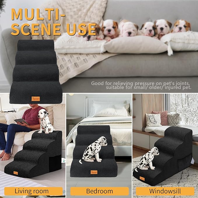 Topmart High Density Foam Dog Steps 4 Tiers