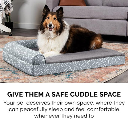 Furhaven Memory Foam Dog Bed for Large Dogs w/ Removable Bolsters & Washable Cover 125 lbs
