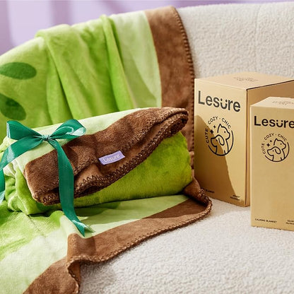 Lesure Dog Blankets for Medium Dogs 350GSM Flannel 40"x40", Green