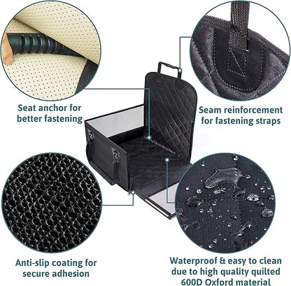 Dog Car Seat for Front Seat – 17.7165" 17.7165" x 22.8346" and 12.9921" on