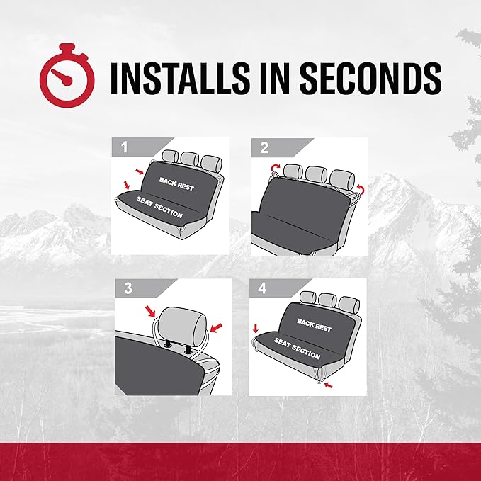 DICKIES 1-Piece Puncture-Resistant Rear Seat Cover for Cars