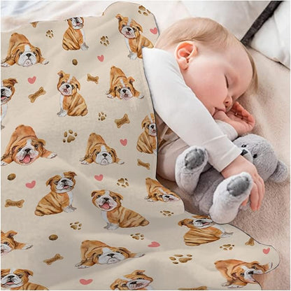 Cute Bulldog Dog Blanket Dog Blanket Gifts Super Soft Bulldog Blanket for Dog 40"x30" for