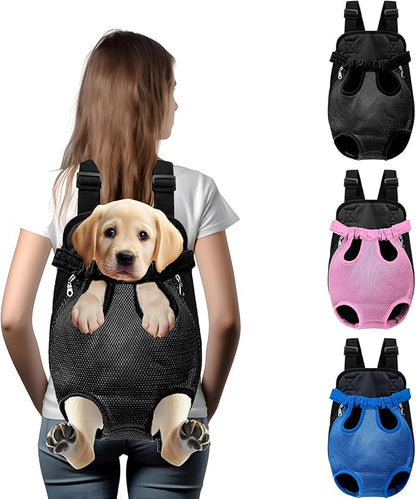 Hands-Free Pet Carrier Backpack for Dogs and Cats - Comfortable Adjustable Legs Carrier - Easy-Fit Design - Perfect for Traveling, Hiking and Camping - Small and Medium Pets (Black, X-Large)