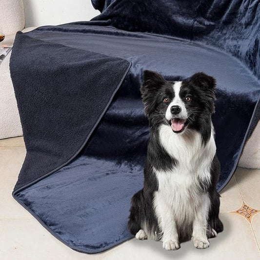 Waterproof Dog Blankets for Large Dogs Washable Super Soft Warm Fluffy Facecloth Sofa Car Bed Protector, Urine Proof Washable Outdoor Pet Blanket for Puppy Large Dogs & Cats 60 * 50