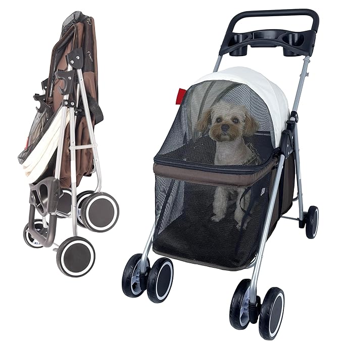 Puppy Small Dog Stroller 33lbs (Coffee)