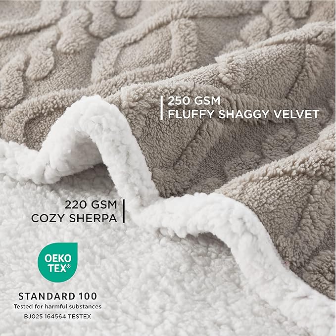 Bedsure Waterproof Dog Blankets for Bed 86x90, Taupe