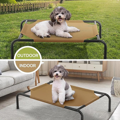 MoNiBloom Elevated Dog Bed Cooling Raised Ped Bed Portable Dog Cot for Camping or Beach 35 Inches