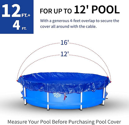 16Ft Pool Cover for （12Ft） Above Ground Pool