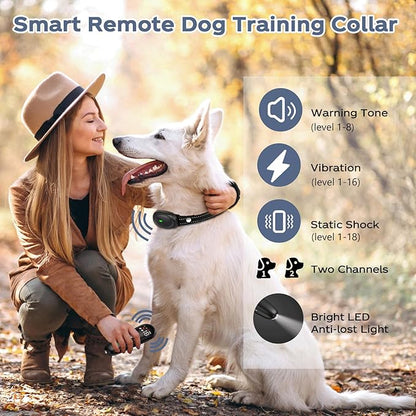 yucca Dog Shock Collar for Small Medium Large Dogs 2 Pack IP67 Waterproof, 3 Training