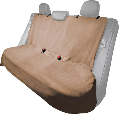 Washable Backseat Cover- Universal Heavy Duty Non-Slip Back Seat Protector for Kids, Dogs, Pet from Sweat, Food, Dirt etc. - Tan Car Seat Cover for Auto, Truck, Van, SUV