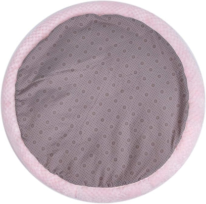 WONDER MIRACLE Fuzzy Deluxe Pet Beds, Super Plush Dog or Cat Beds Ideal for Dog Crates, Machine Wash & Dryer Friendly (24" x 24", Pink)