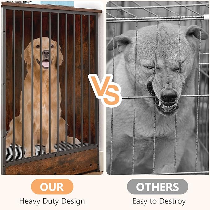 Rovibek Dog Crate TV Stand 75 Inch, 2 Dogs,