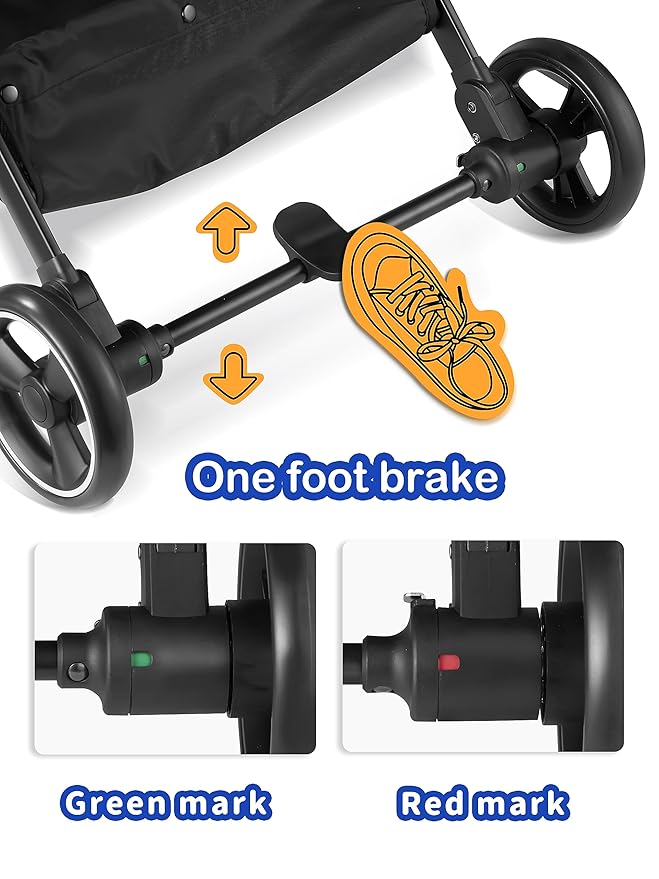 Medium Pet Stroller for Dogs Up to 66lbs 2 in 1 Pet 2 Dogs, 180 ̊ 4 Wheels