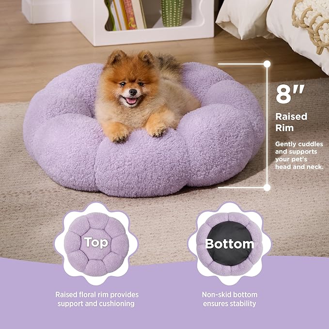 Lesure Calming Small Dog Bed 25 lbs, 23"