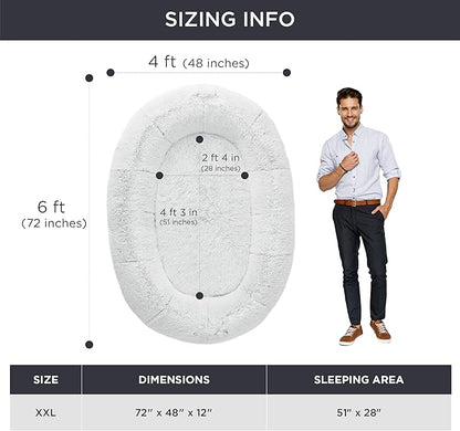 Bedsure Memory Foam Human Dog Bed 72"x48"x12" Calming