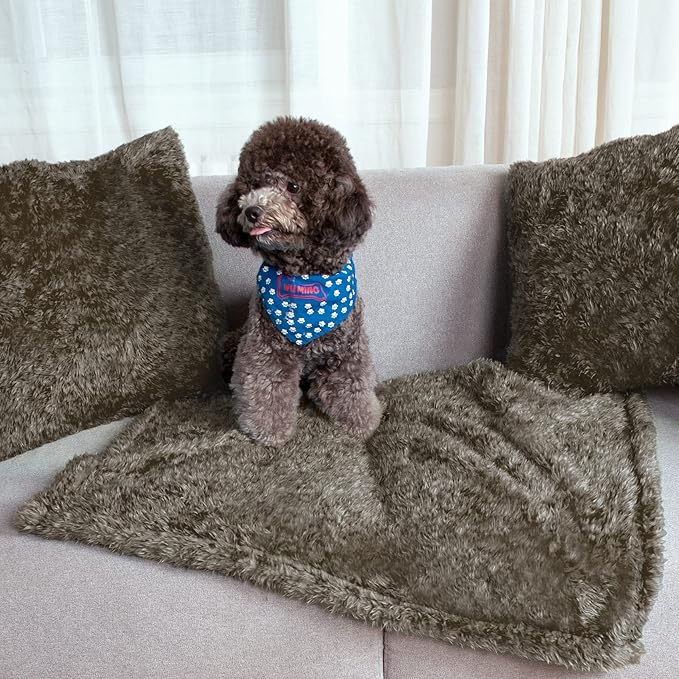 MACEVIA Fluffy Fleece Dog Blankets (24x29 Inch,
