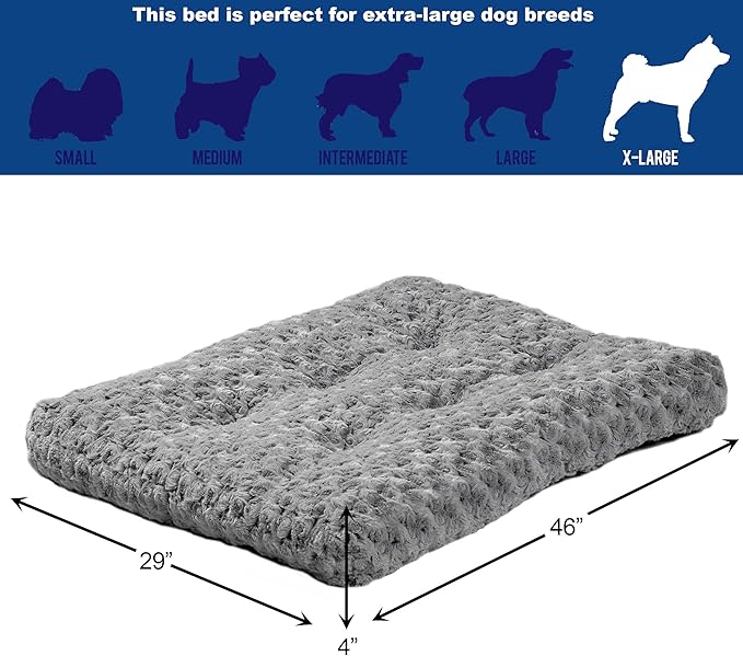 MidWest Homes for Pets Deluxe Dog Beds 1-Year Warranty,Gray, 48-Inch