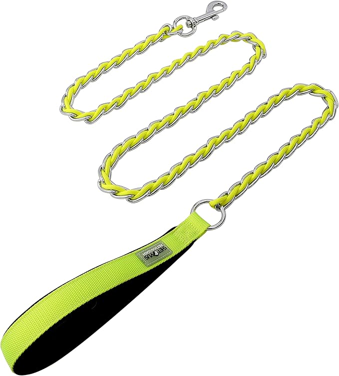 Chain Dog Leash Chew Proof Metal Leash for Medium Large Dogs 5.2FT Strong 3.0