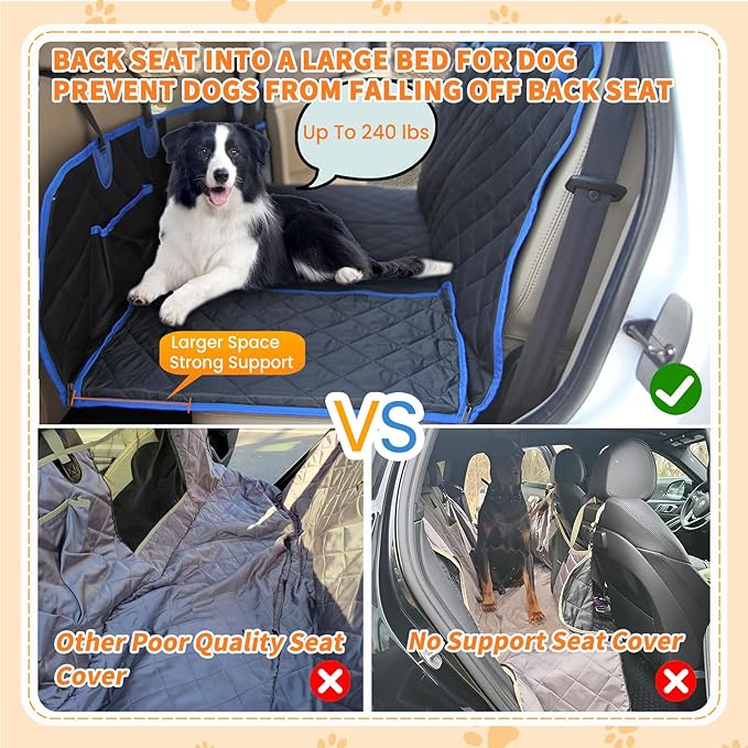 Hard Bottom Car Seat Cover for Dogs