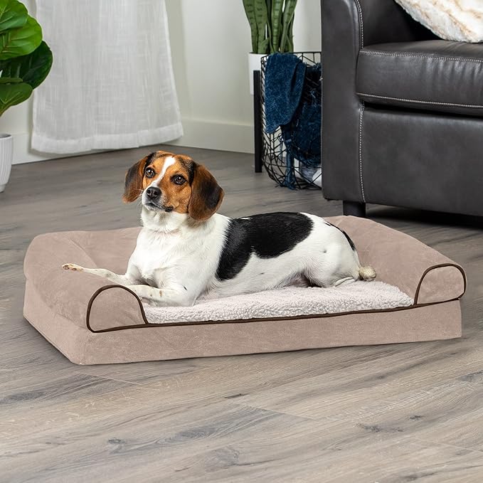 Furhaven Orthopedic Dog Bed for Medium/Small Dogs w/ Removable Bolsters & Washable Cover 35 lbs