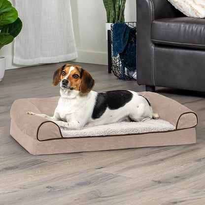 Furhaven Orthopedic Dog Bed for Medium/Small Dogs w/ Removable Bolsters & Washable Cover 35 lbs