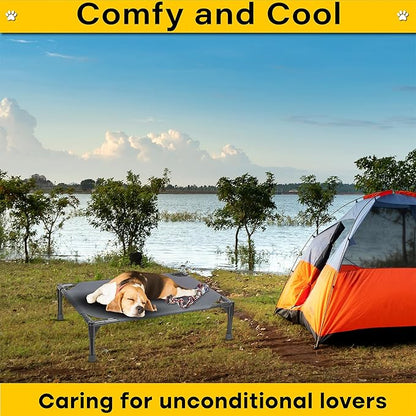 Elevated Dog Bed Raised Dog Bed Cot Bed Small Medium Large Dogs Outdoor Cooling Dog Bed Pet Cat Bed Breathable Mesh Washable (Medium 32''L x 25''W)