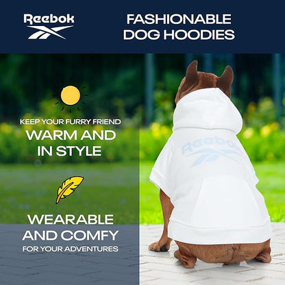 Reebok Dog Hoodie – Fleece Dog Sweater with Leash Hole