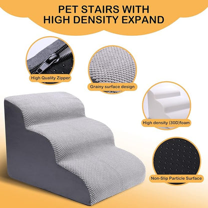 3 Tier Dog Ramp for Couch 15.7" High