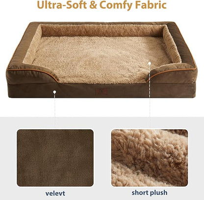 WNPETHOME Waterproof Dog Beds for Medium Dogs, Orthopedic Medium Dog Bed with Sides, Big Dog Couch Bed with Washable Removable Cover, Pet Bed Sofa with Non-Slip Bottom for Sleeping