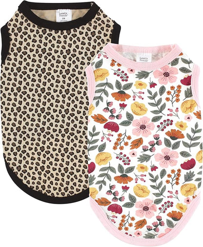 Luvable Friends Dog Pet Dog and Cats Cotton T-Shirts 2pk