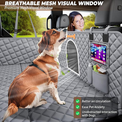 Dog Car Seat Cover for Back Seat Hard Bottom 100% Waterproof,