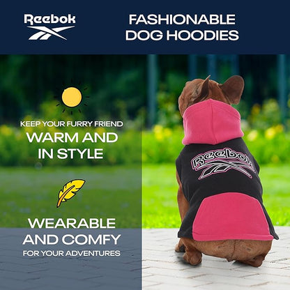 Reebok Dog Hoodie – Fleece Dog Sweater with Leash Hole