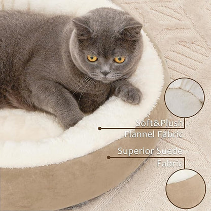 Love's cabin Round Donut Cat and Dog Cushion Bed 20in Pet