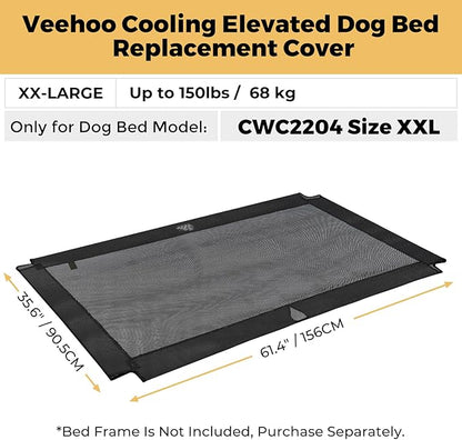 Veehoo Dog Bed Replacement Cover for CWC2204, Size XXL, Black