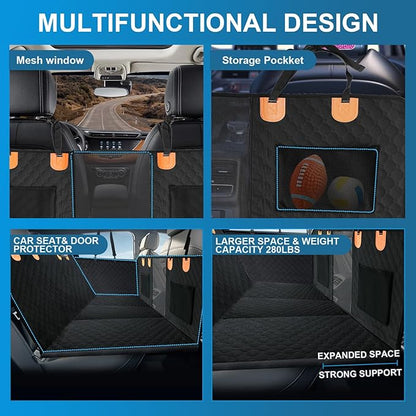 Dog Car Seat Cover for Back Seat with Hard Bottom