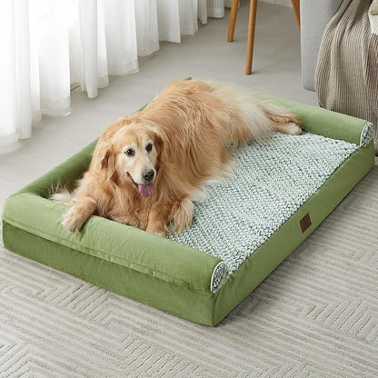 WNPETHOME Dog Beds for Large Dogs, Orthopedic Sofa Dog Bed Mat Pillow with Removable Waterproof Cover, Egg-Foam Dog Crate Bed for Medium Large Dogs