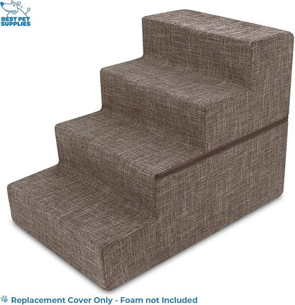 Best Pet Supplies Foldable Pet Stairs Cover for Foam Dog Ramps 4-Step