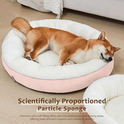 Love's cabin Round Donut Cat and Dog Cushion Bed 30in Pet