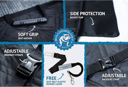 Bulldogology Front Car Seat Covers for Dogs 100% Waterproof