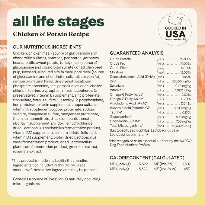 Canidae All Life Stages Real Chicken & Potato Recipe – High Protein and Grain-Free Premium Dry Dog Food for All Ages, Breeds, and Sizes– 24 lbs.