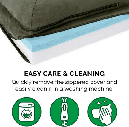 Furhaven Cooling Gel Dog Bed for Large Dogs w/ Removable Bolsters & Washable Cover 95 lbs