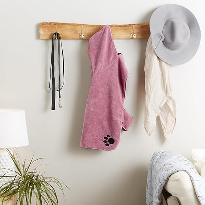 Bone Dry Pet Robe Collection Embroidered Absorbent Microfiber Bath Robe with Adjustable Closure