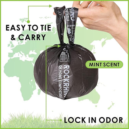 Certified Home Compostable Dog Poop Bags with Handles 216 Bags