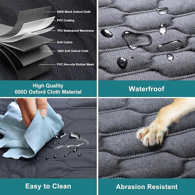 Medium Machine Washable Dog Car Seat Cover for Back Seat& Car Door Protector